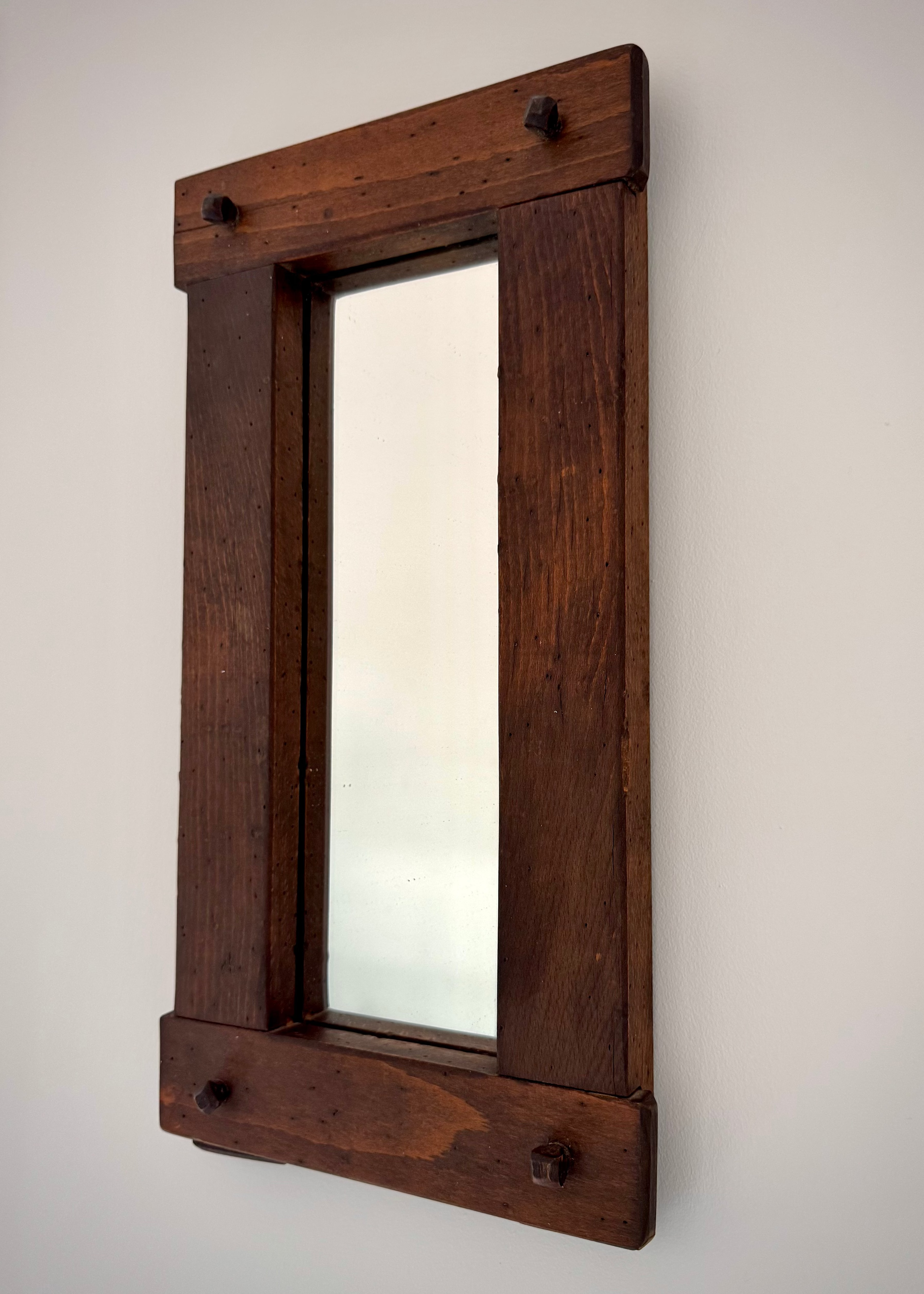 Handcrafted Oak Mirror, Arts & Crafts Style