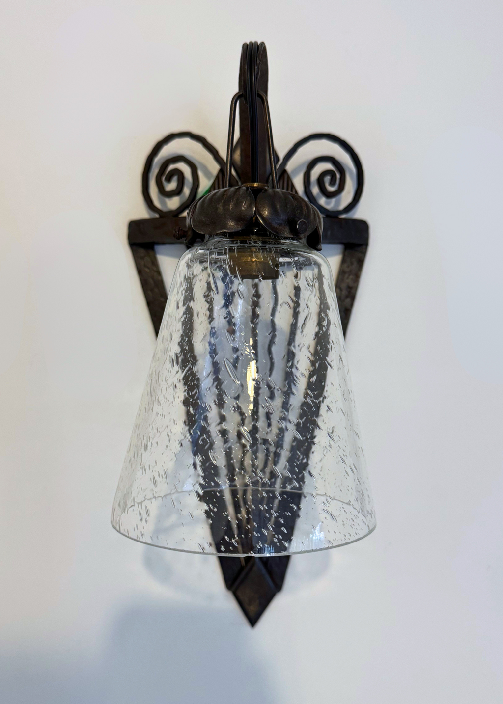 Pair of French Art Deco Wrought Iron Sconces, France, c.1930s