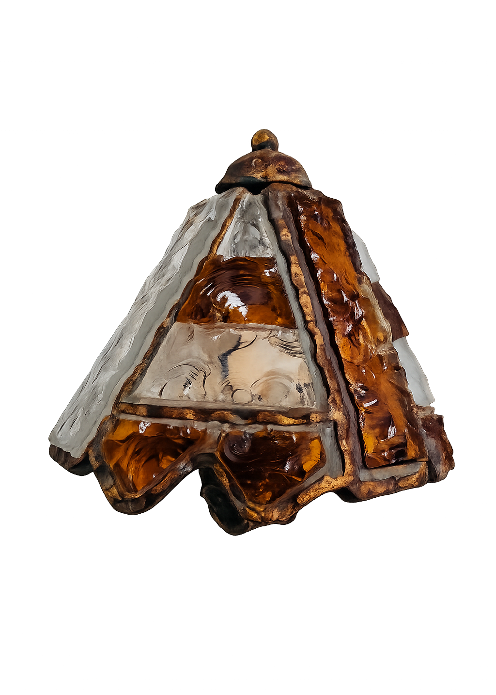 Poliarte Brutalist Murano Glass Wall Sconce by Albano Poli, Italy, c.1960s-1970s