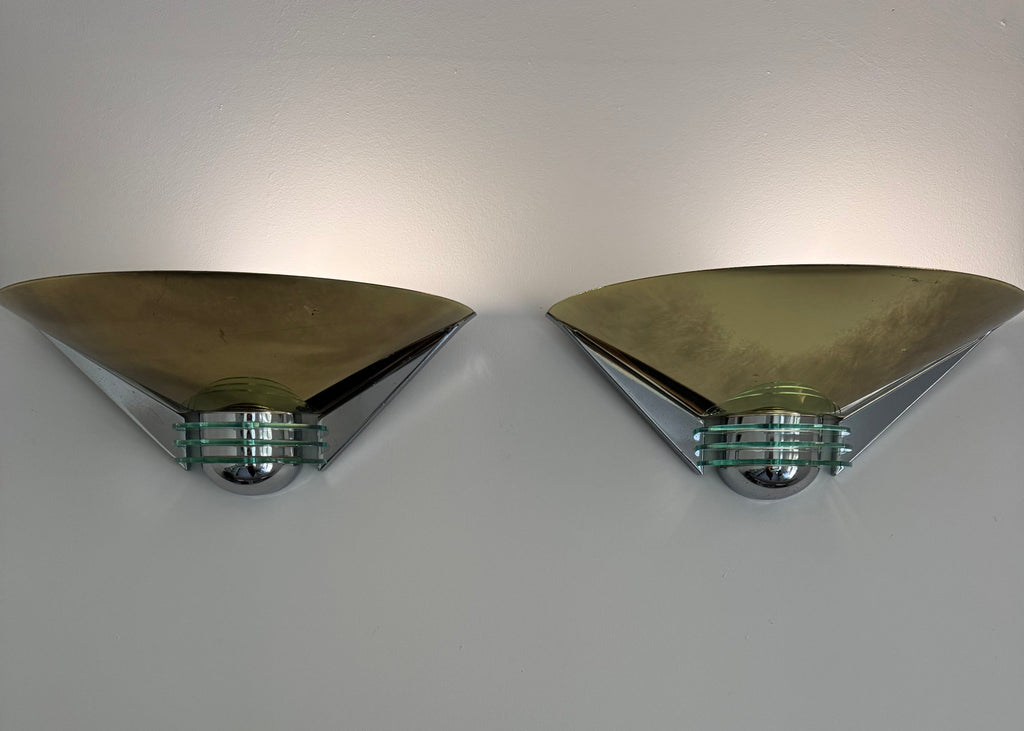 Pair of German Wall Lights by Simon & Schelle for Hustadt Leuchten, c.1980s