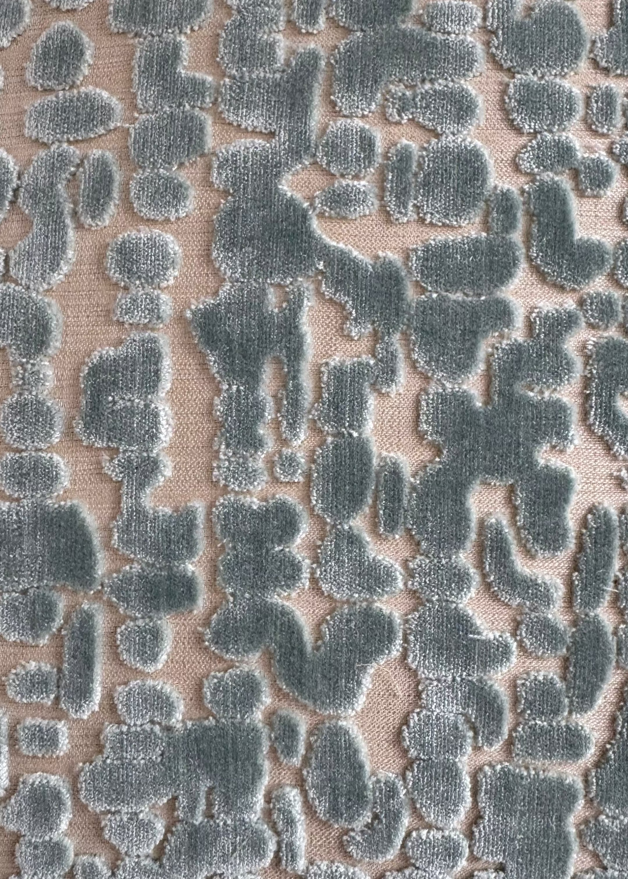 close up of leopard print velvet fabric