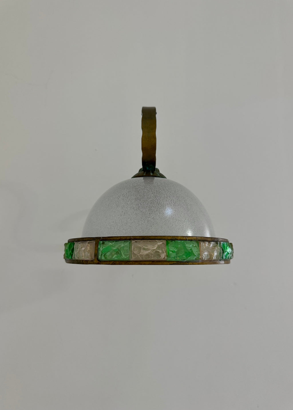 Poliarte Longobard Glass and Brass Wall Sconce, Italy, c.1970s-1980s