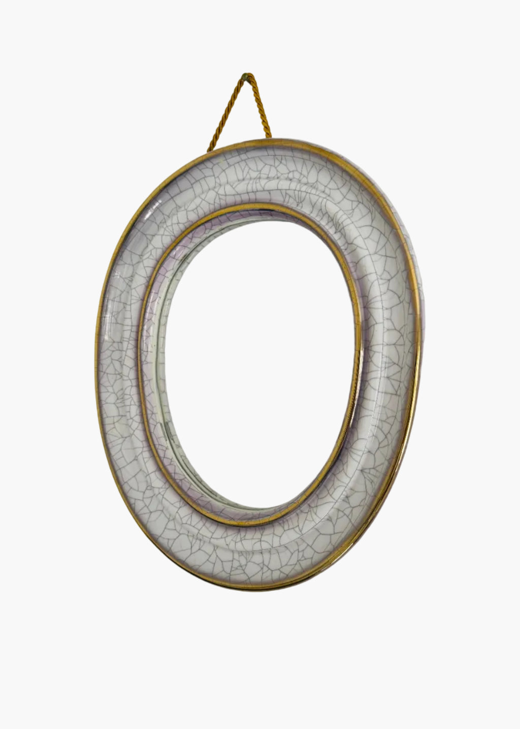 Craquelé Terracotta Wall Mirror by Gmundner Keramik, Austria, c.1950s