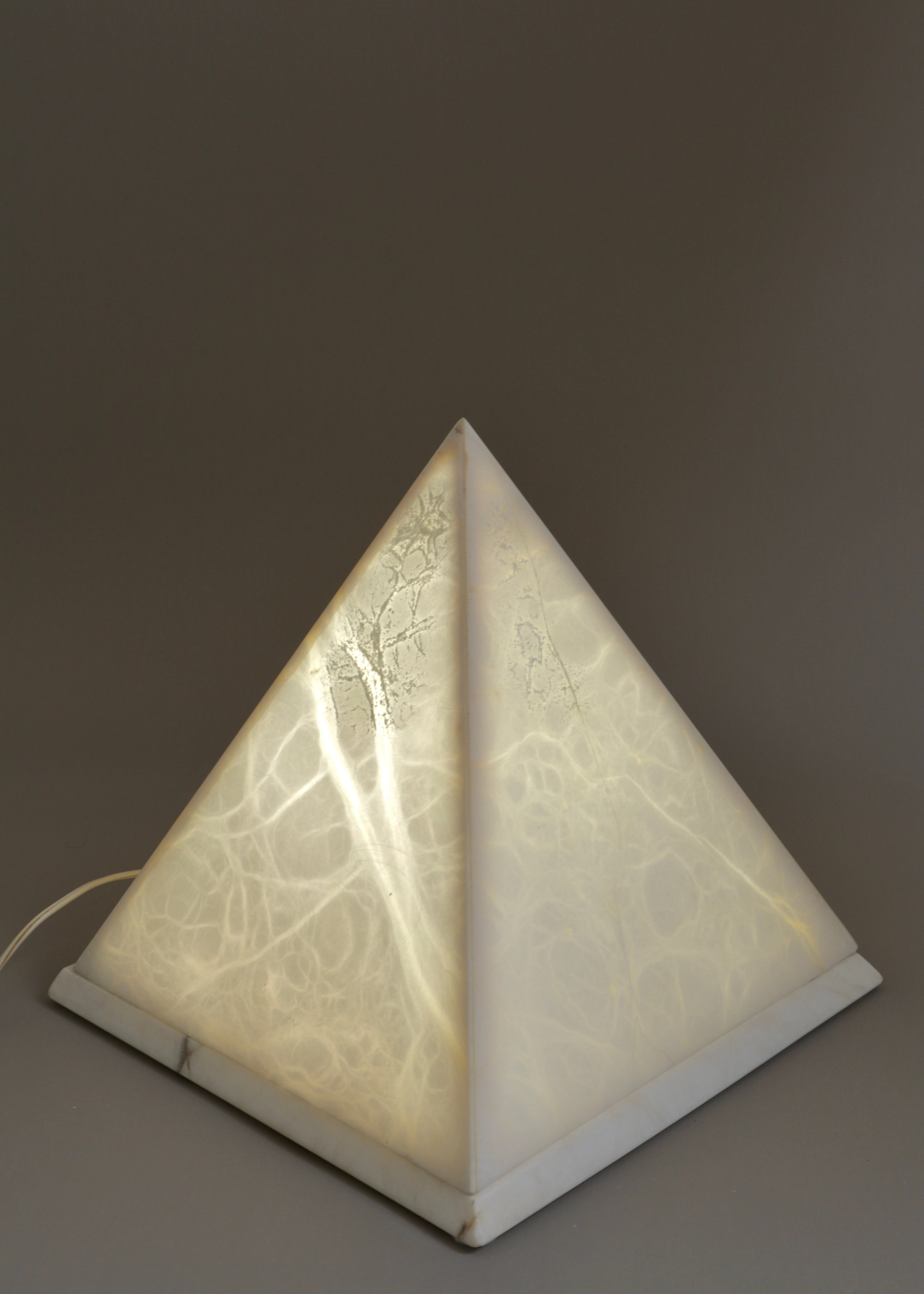 Marble Pyramid Table Lamp, Belgium, c.1980s