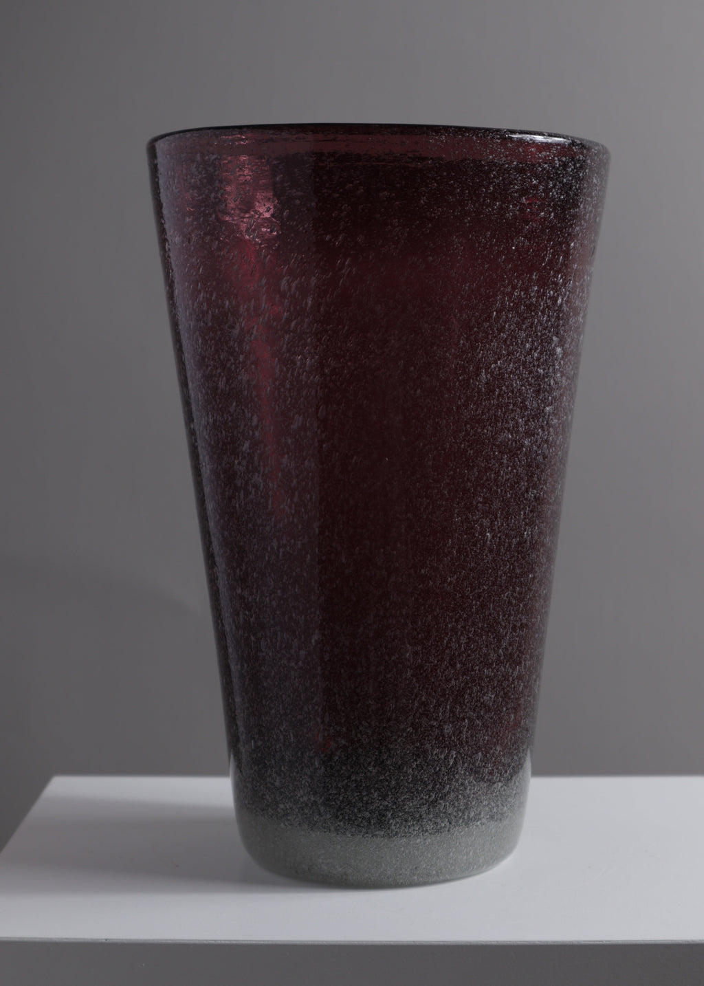 Plum Pulegoso Glass Vase, Italy, c.1980s