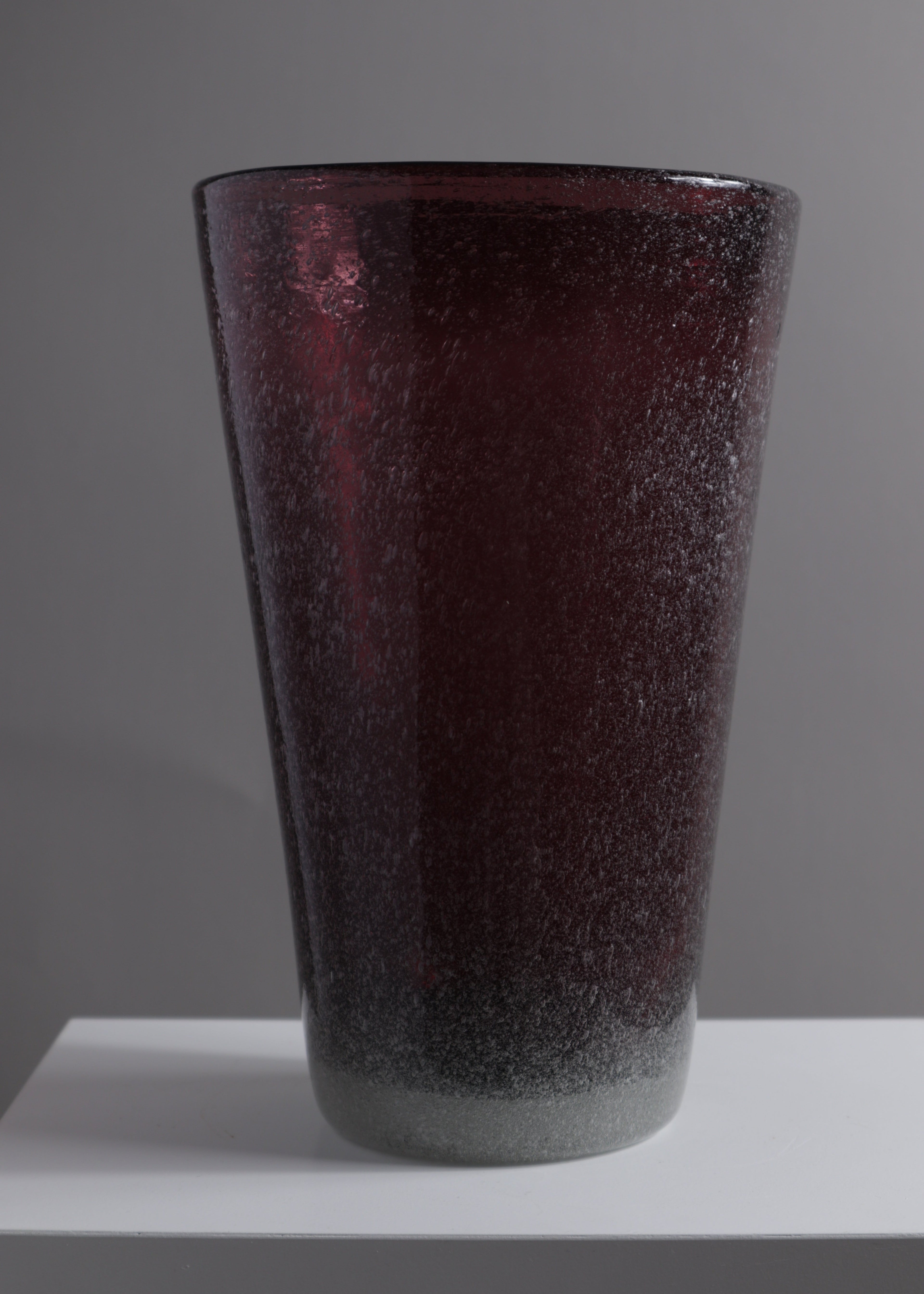 Plum Pulegoso Glass Vase, Italy, c.1980s