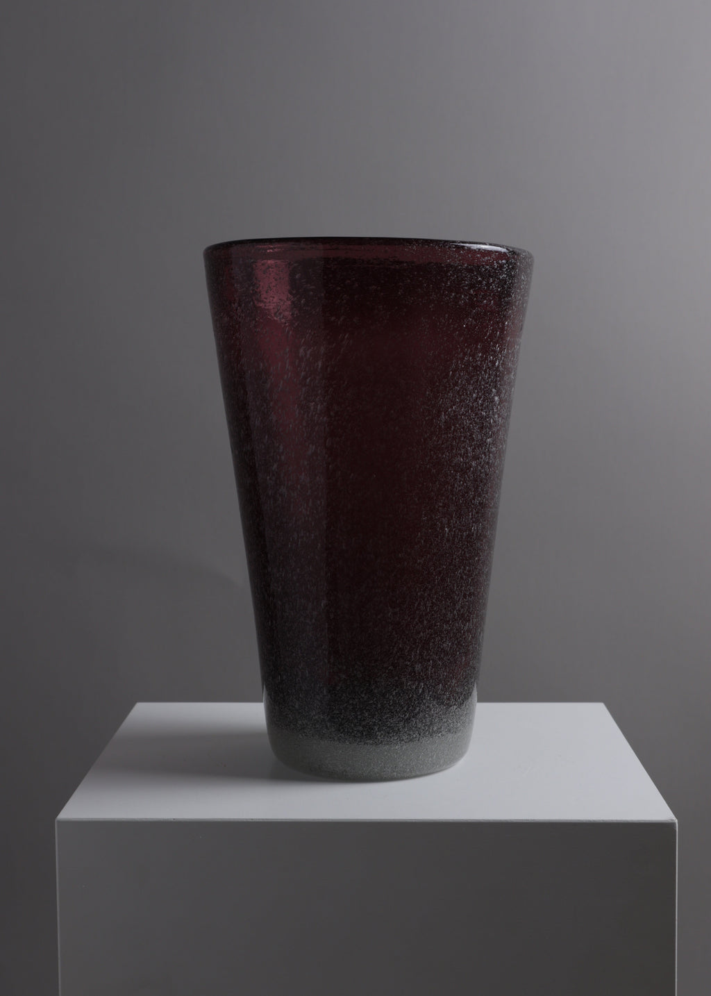 Plum Pulegoso Glass Vase, Italy, c.1980s