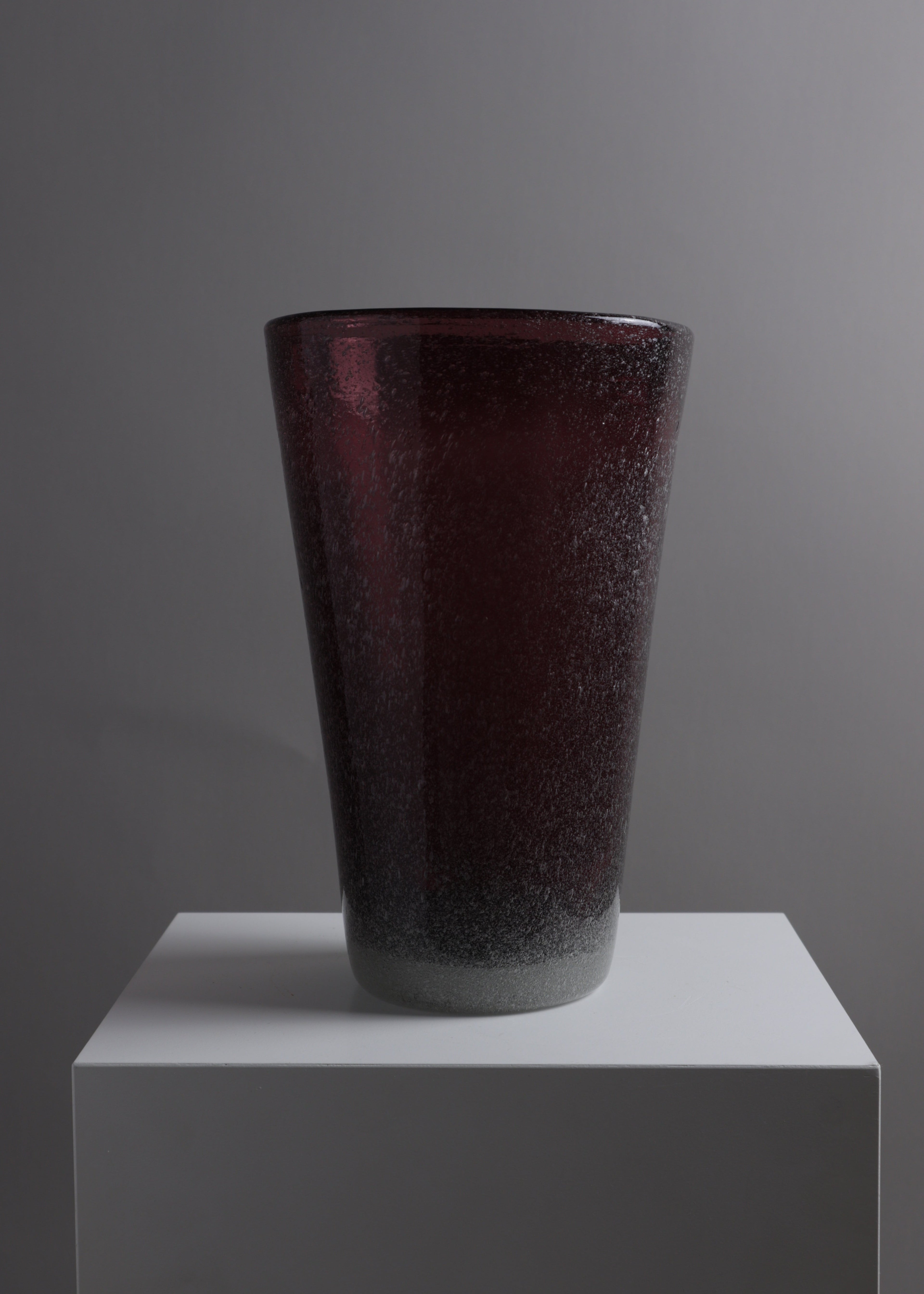 Plum Pulegoso Glass Vase, Italy, c.1980s