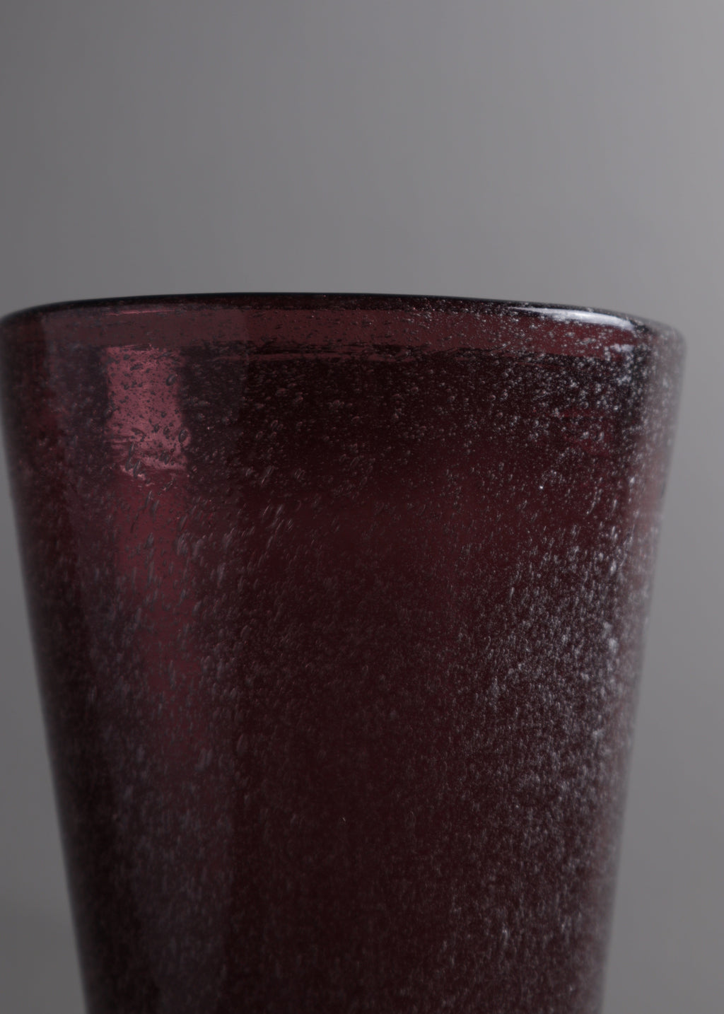 Plum Pulegoso Glass Vase, Italy, c.1980s
