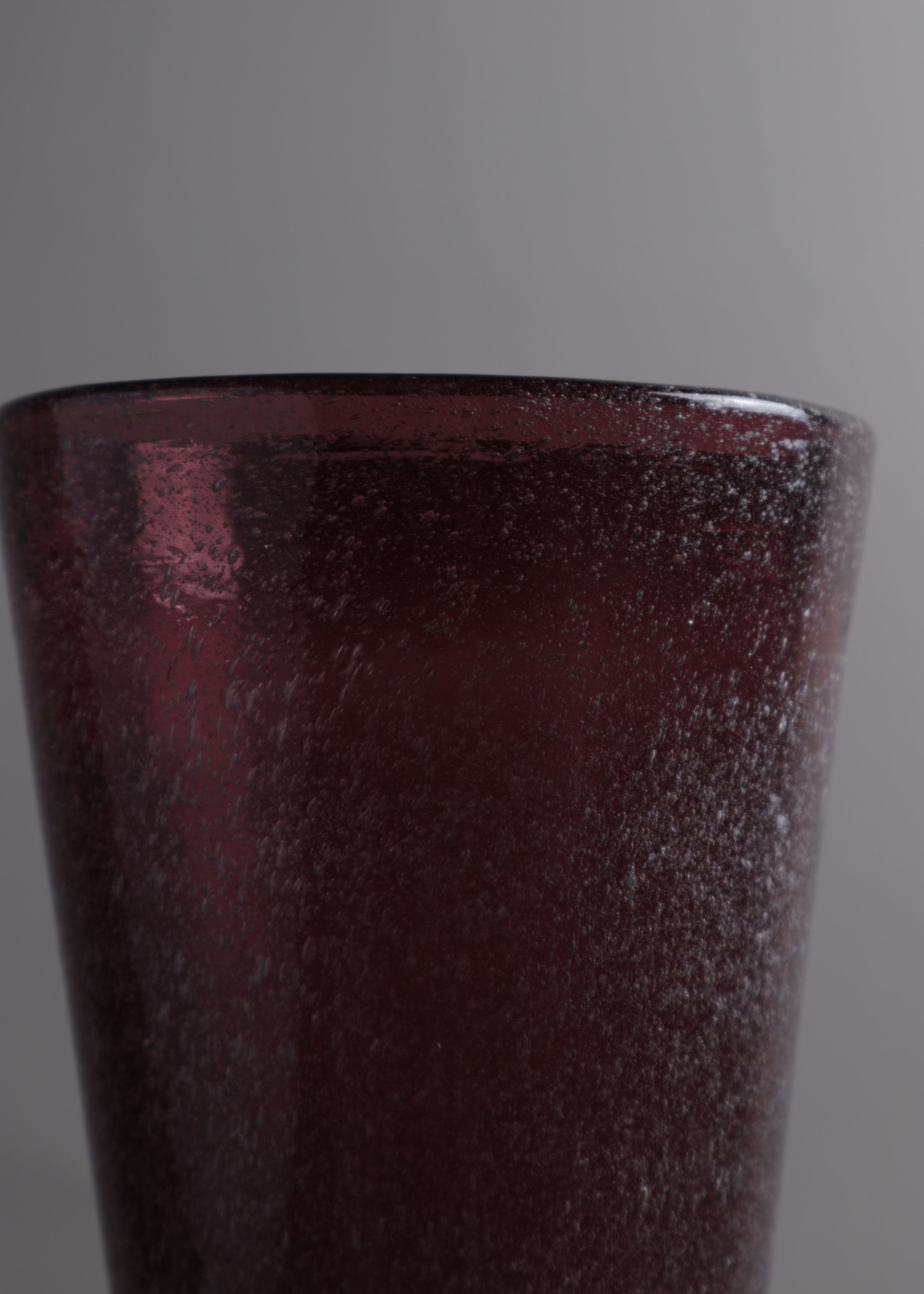 Plum Pulegoso Glass Vase, Italy, c.1980s