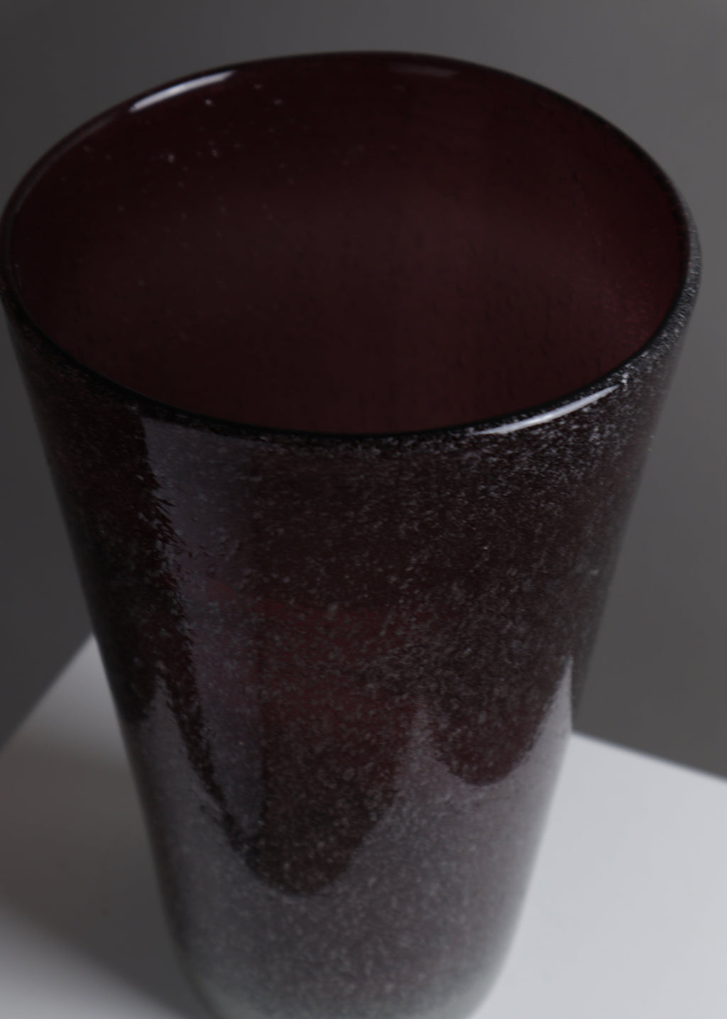 Plum Pulegoso Glass Vase, Italy, c.1980s