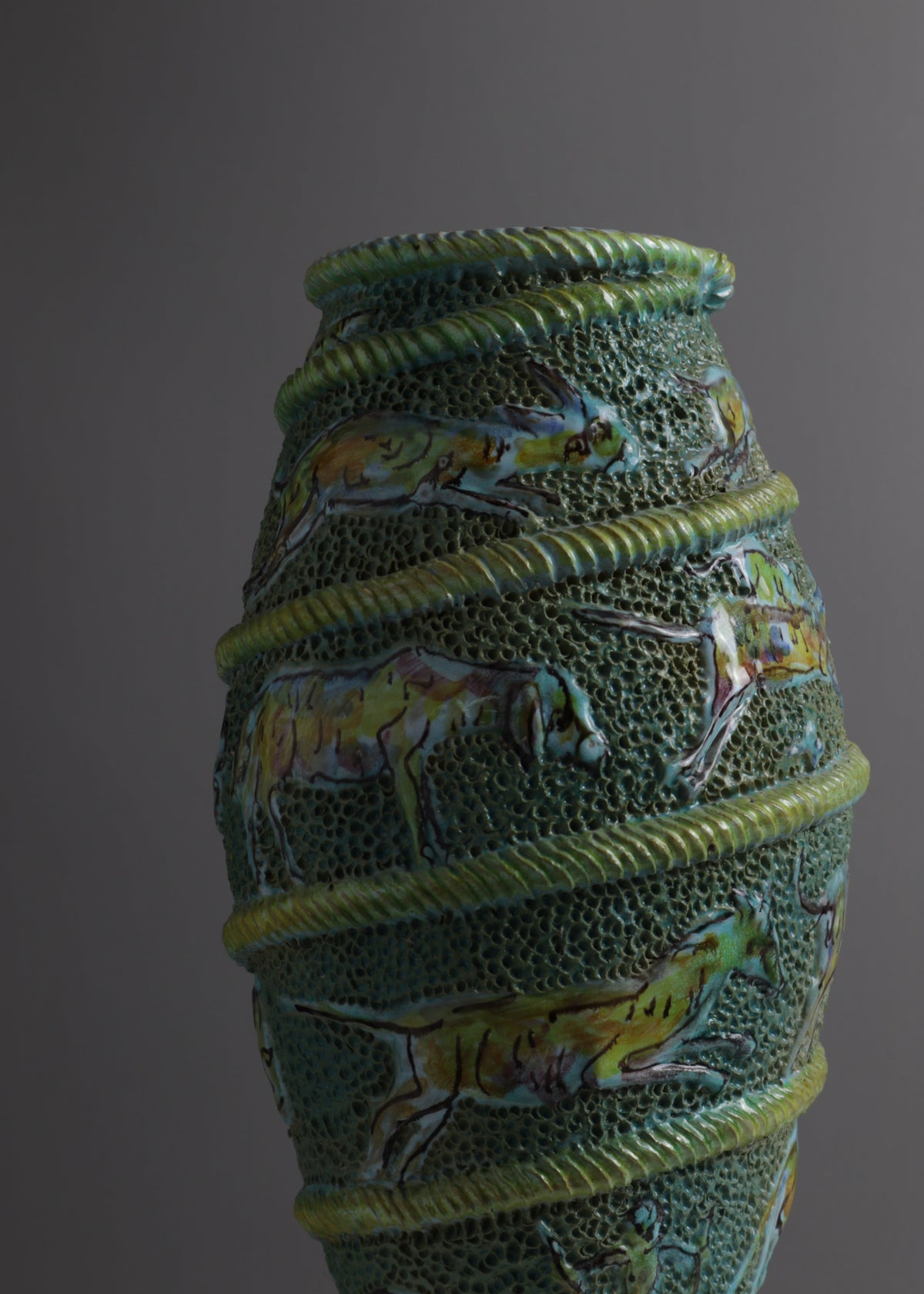 SAIC Caltagirone Neo-Primitive Ceramic Animal Vase, Sicily, c.1960s
