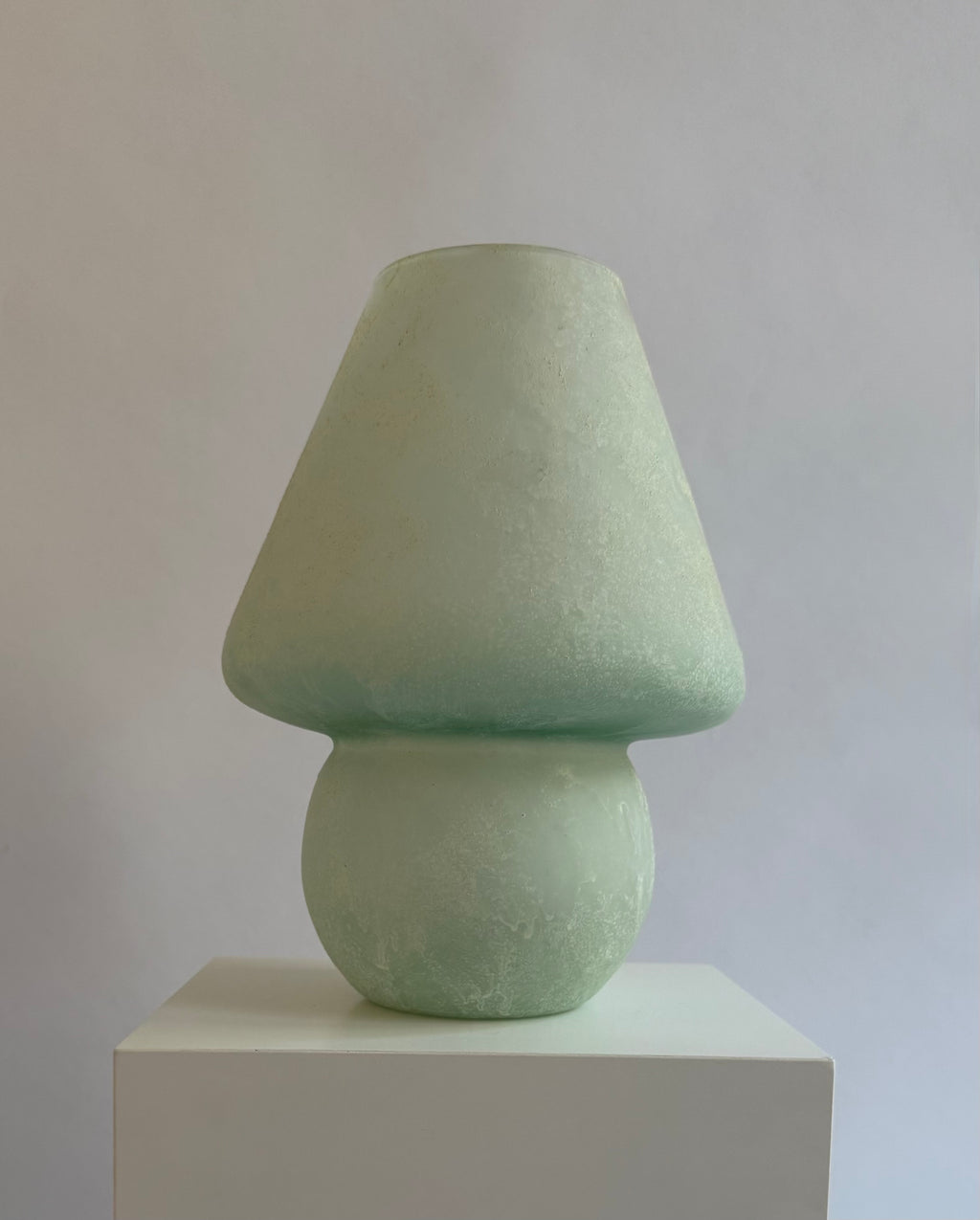 Murano Scavo Style Glass Mushroom Table Lamp, Italy, c.1970s