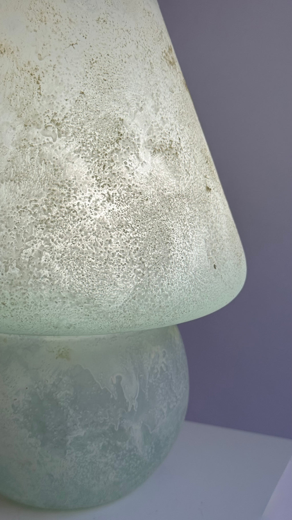 Murano Scavo Style Glass Mushroom Table Lamp, Italy, c.1970s