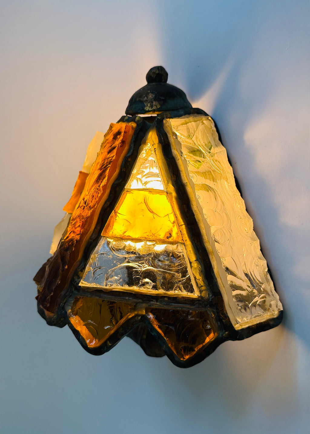 Poliarte Brutalist Murano Glass Wall Sconce by Albano Poli, Italy, c.1960s-1970s