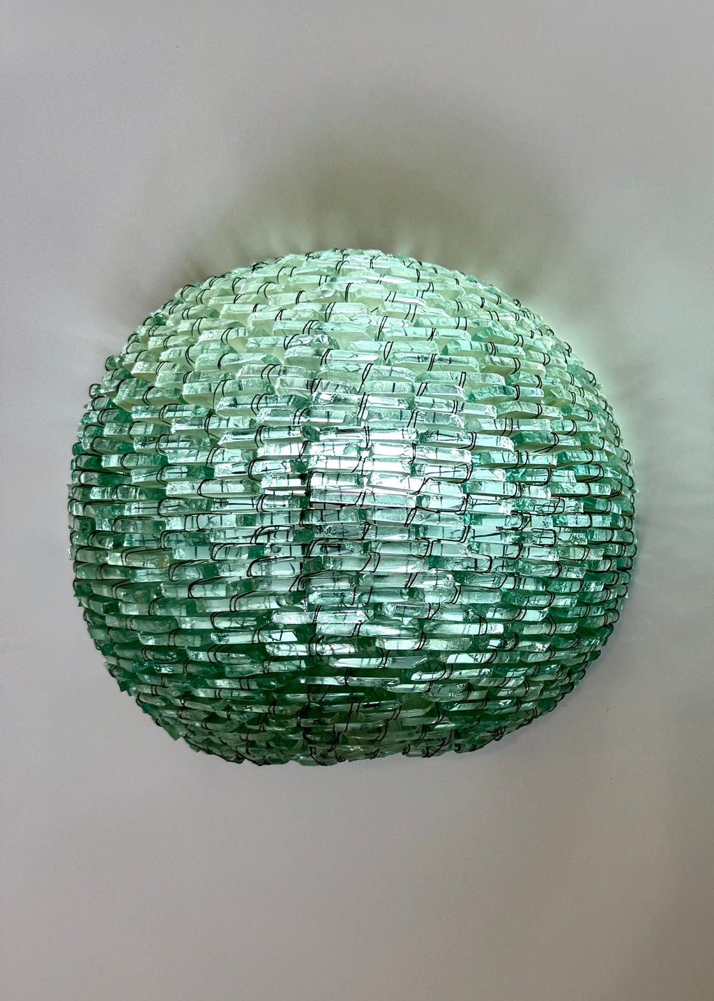 Pair of Dome Segmented Glass Wall Sconces, Italy, c.1970s-1980s