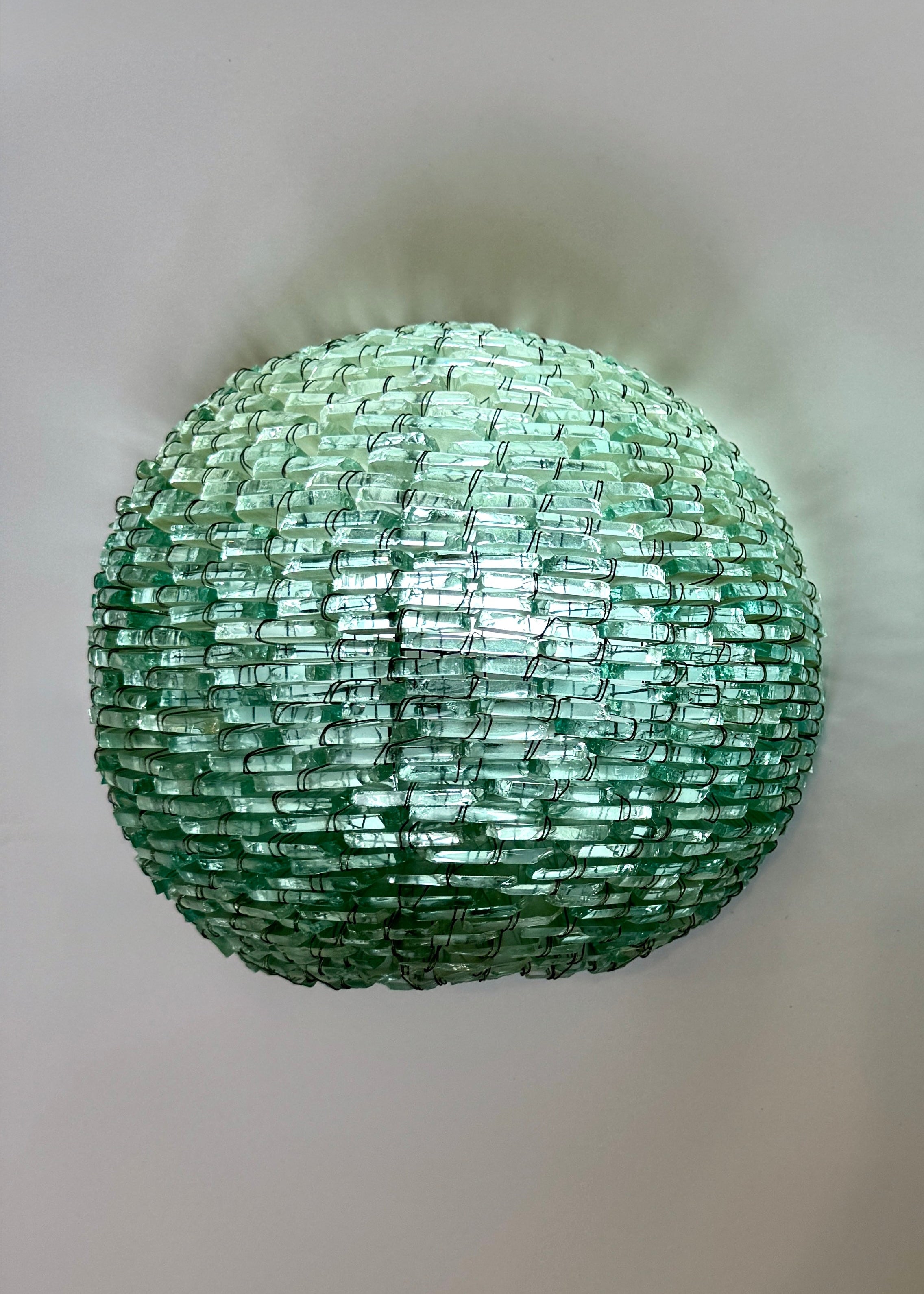 Pair of Dome Segmented Glass Wall Sconces, Italy, c.1970s-1980s