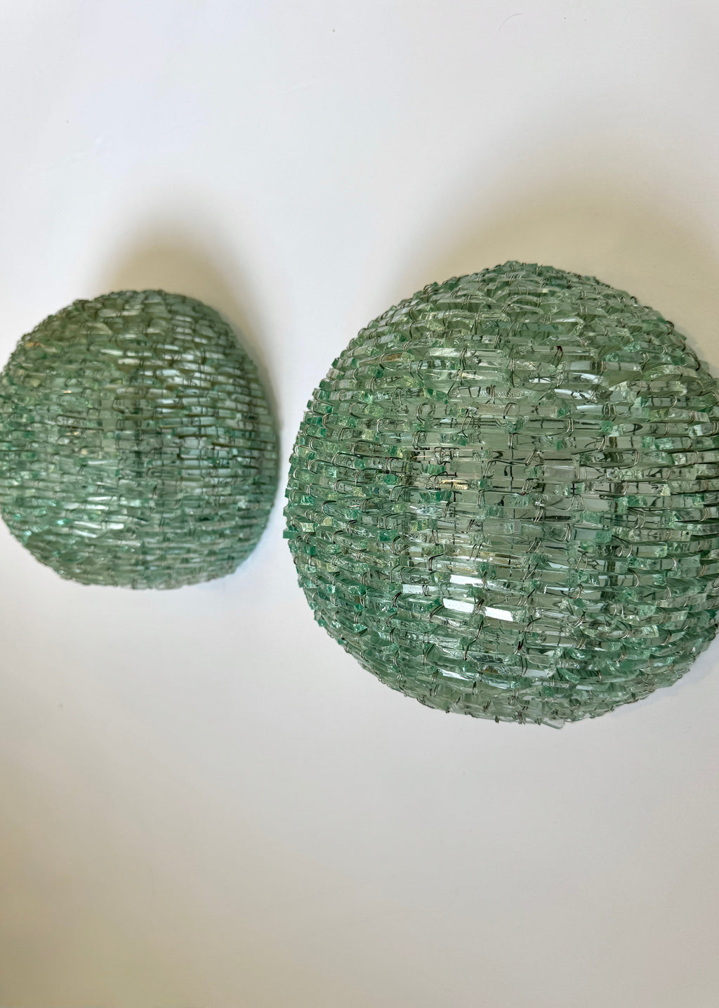 Pair of Dome Segmented Glass Wall Sconces, Italy, c.1970s-1980s