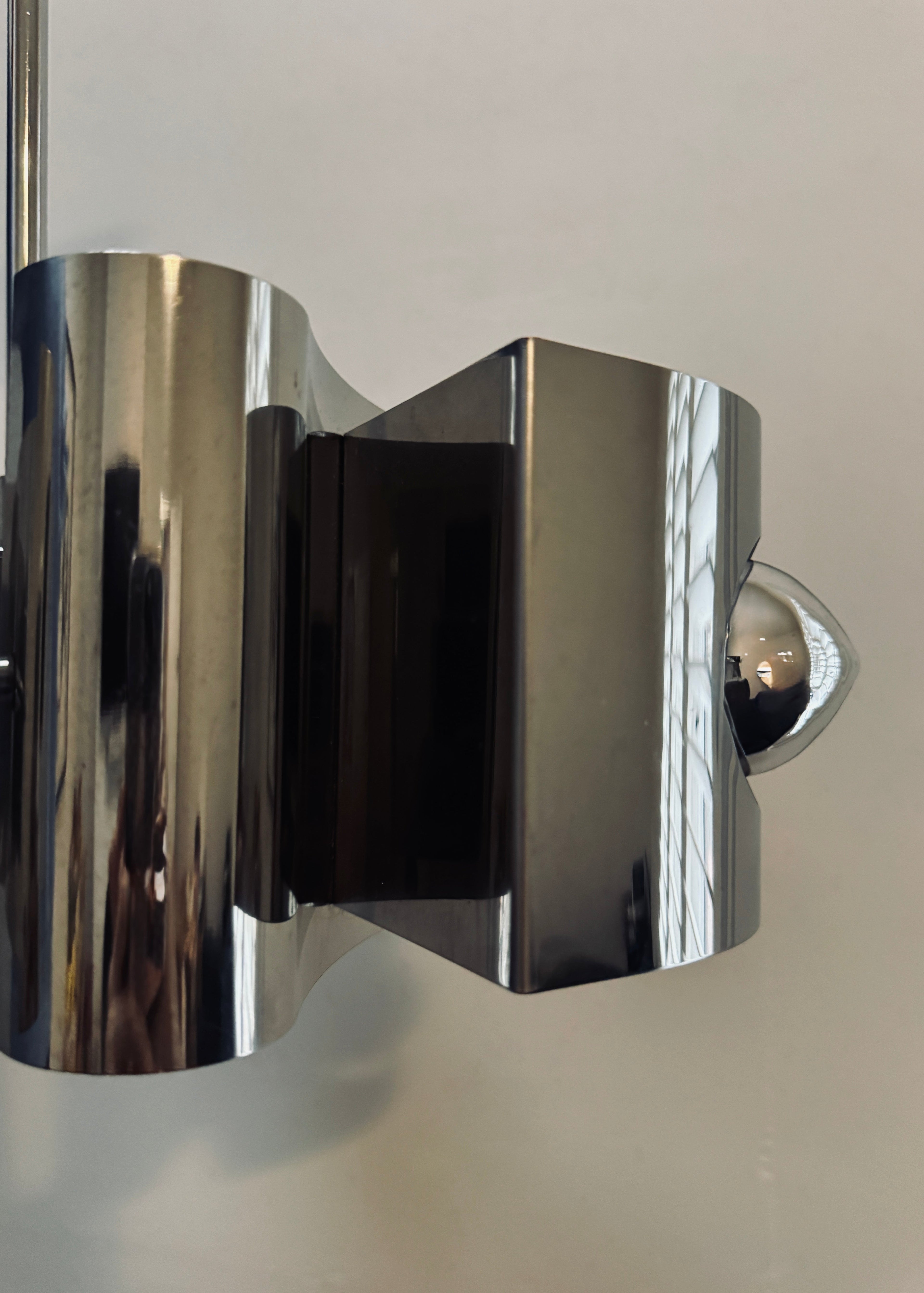 Cylindrical Chrome Pendant Light, France, c.1960s