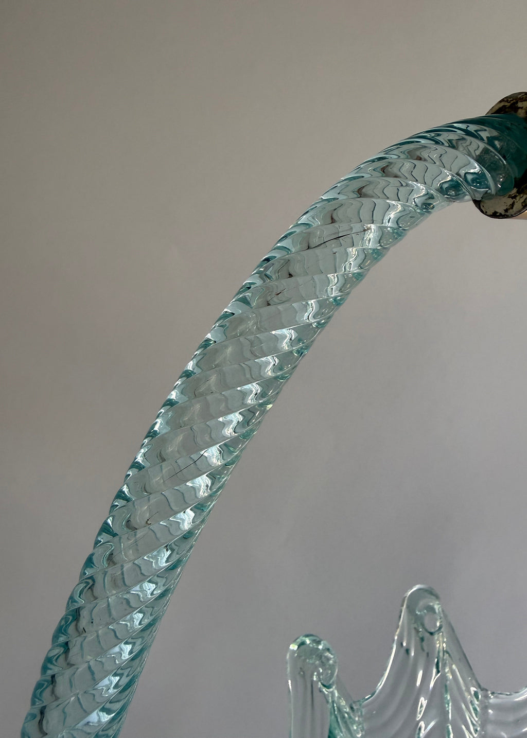 Barovier & Toso Murano Aqua Glass Pendant Light, Italy, c.1950s-1960s