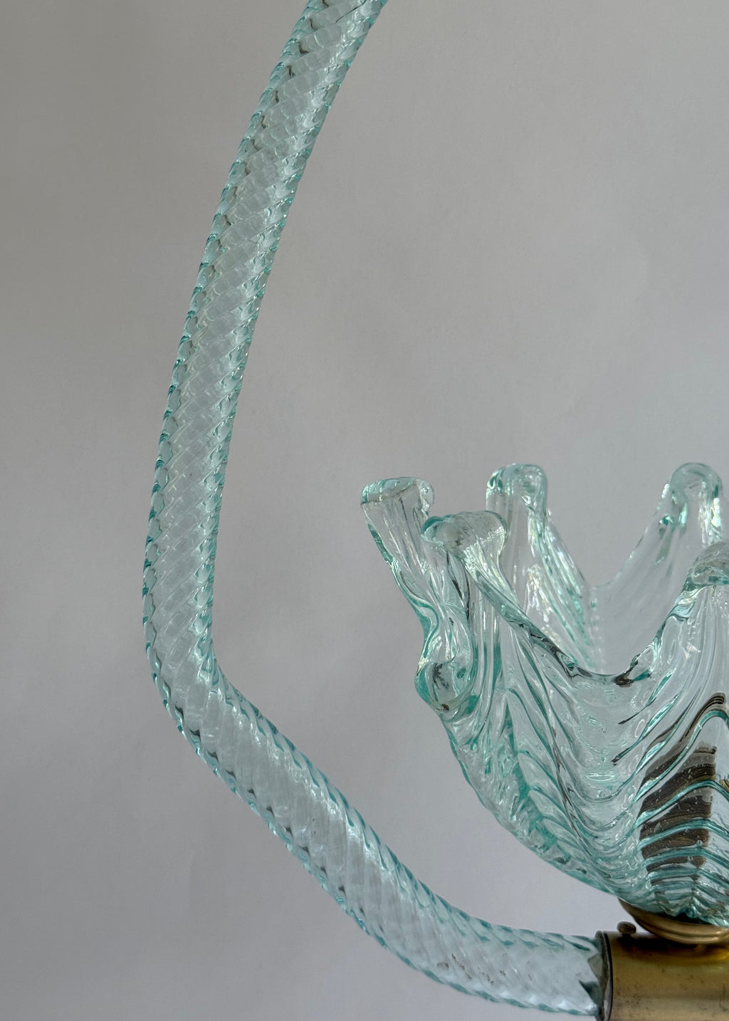 Barovier & Toso Murano Aqua Glass Pendant Light, Italy, c.1950s-1960s