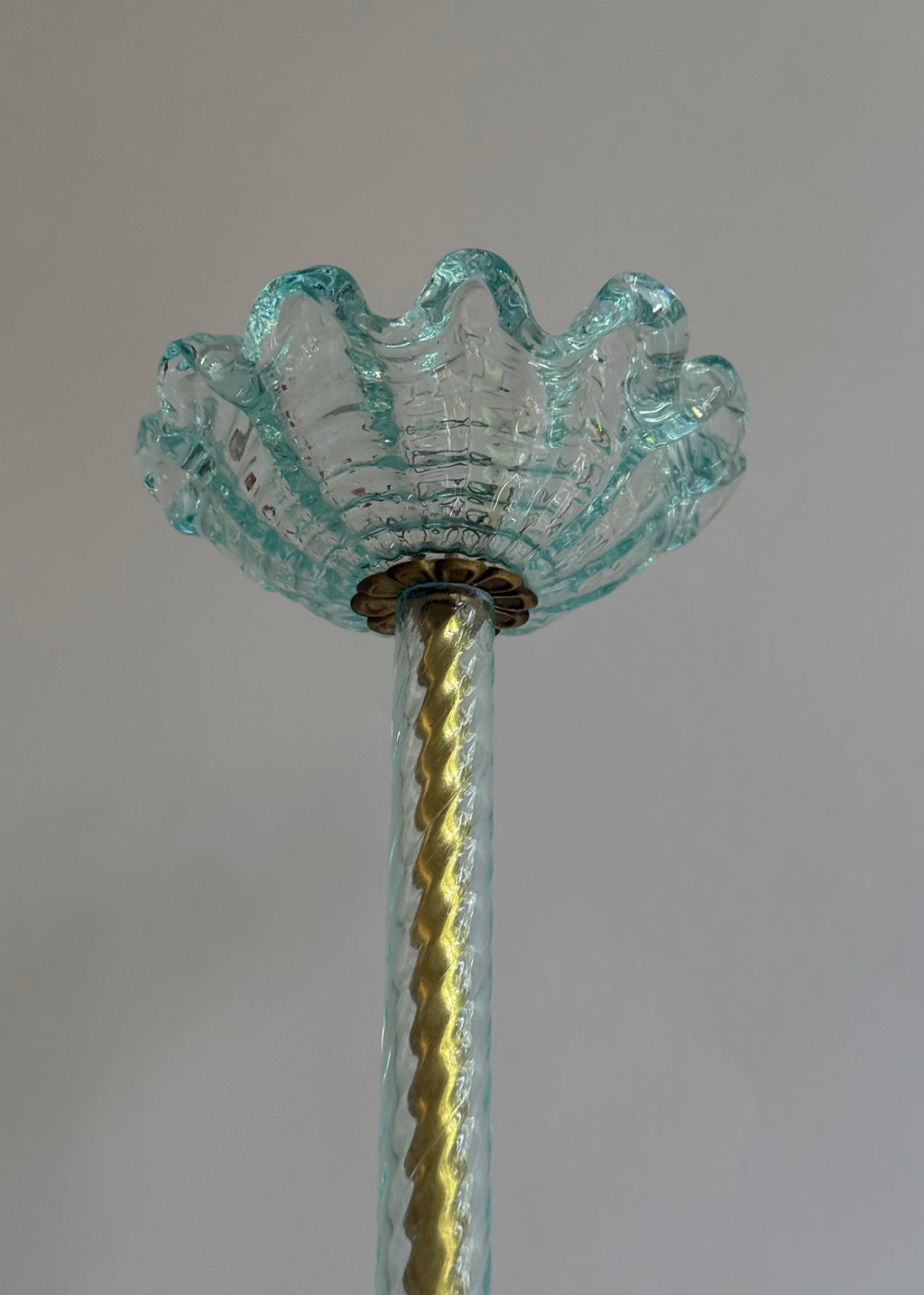 Barovier & Toso Murano Aqua Glass Pendant Light, Italy, c.1950s-1960s