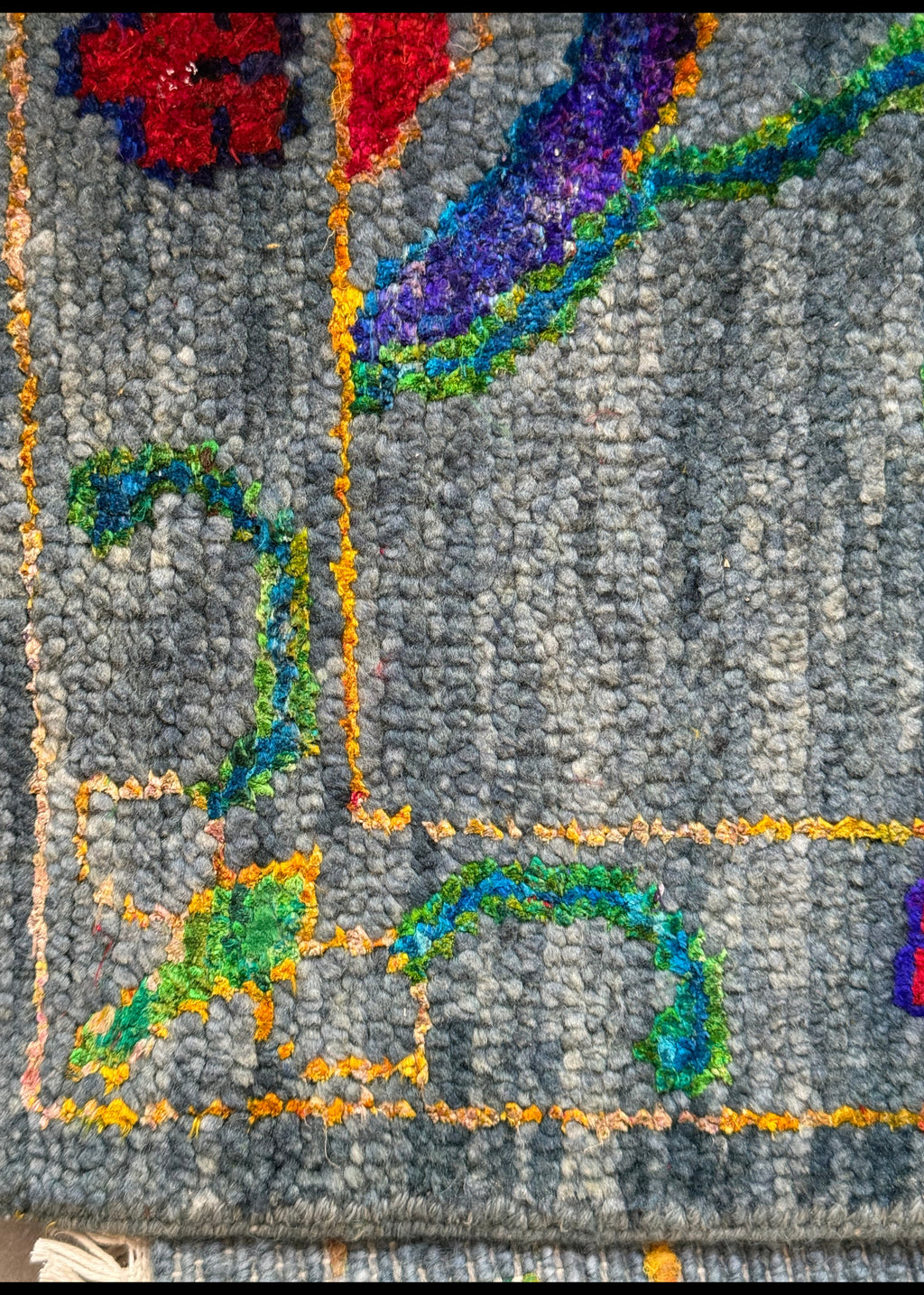 Hand-Knotted Botanical Field Design Rug, c.1990s-2000s