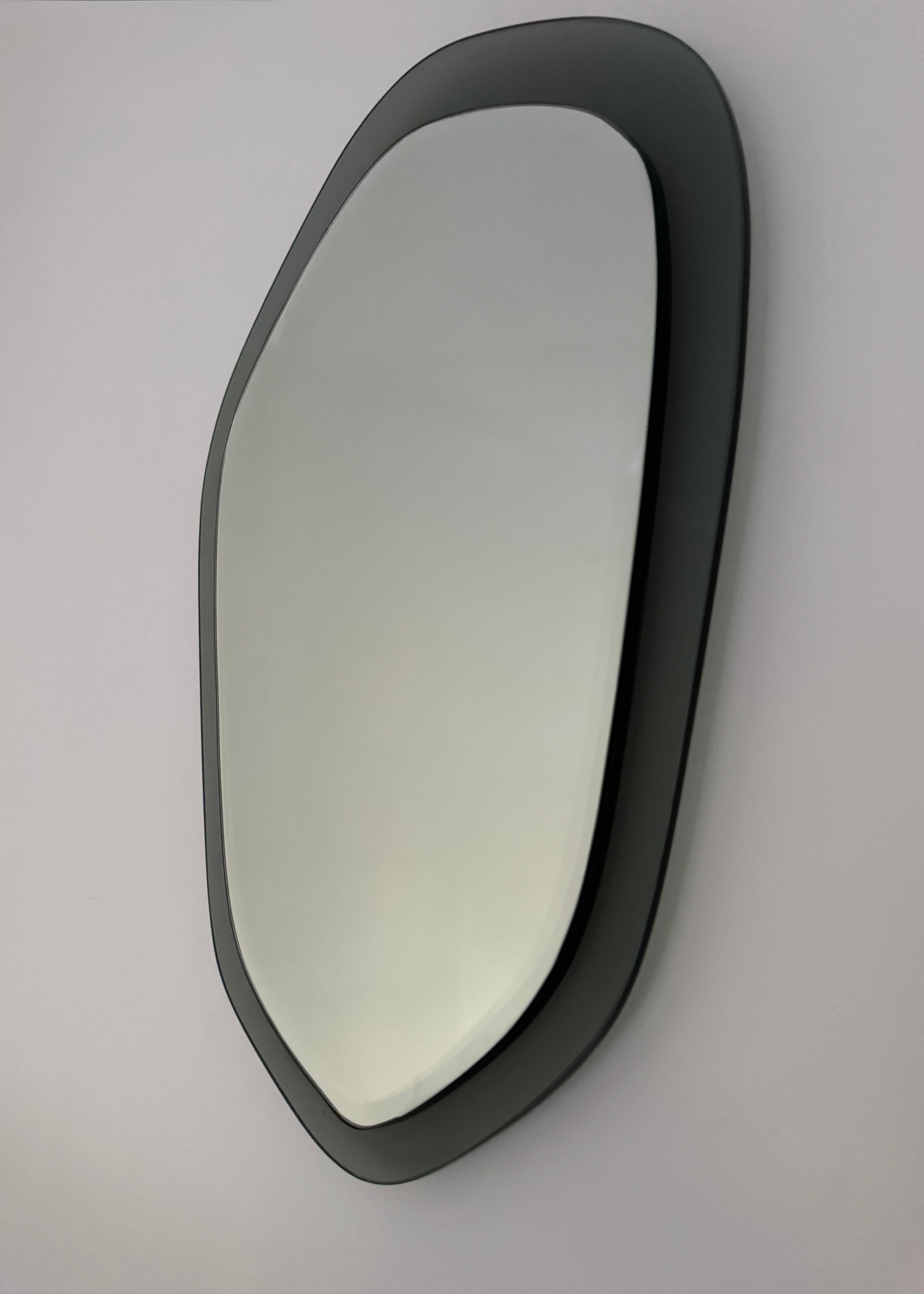 Smoked Perspex Shield Mirror, Italy, c.1970s