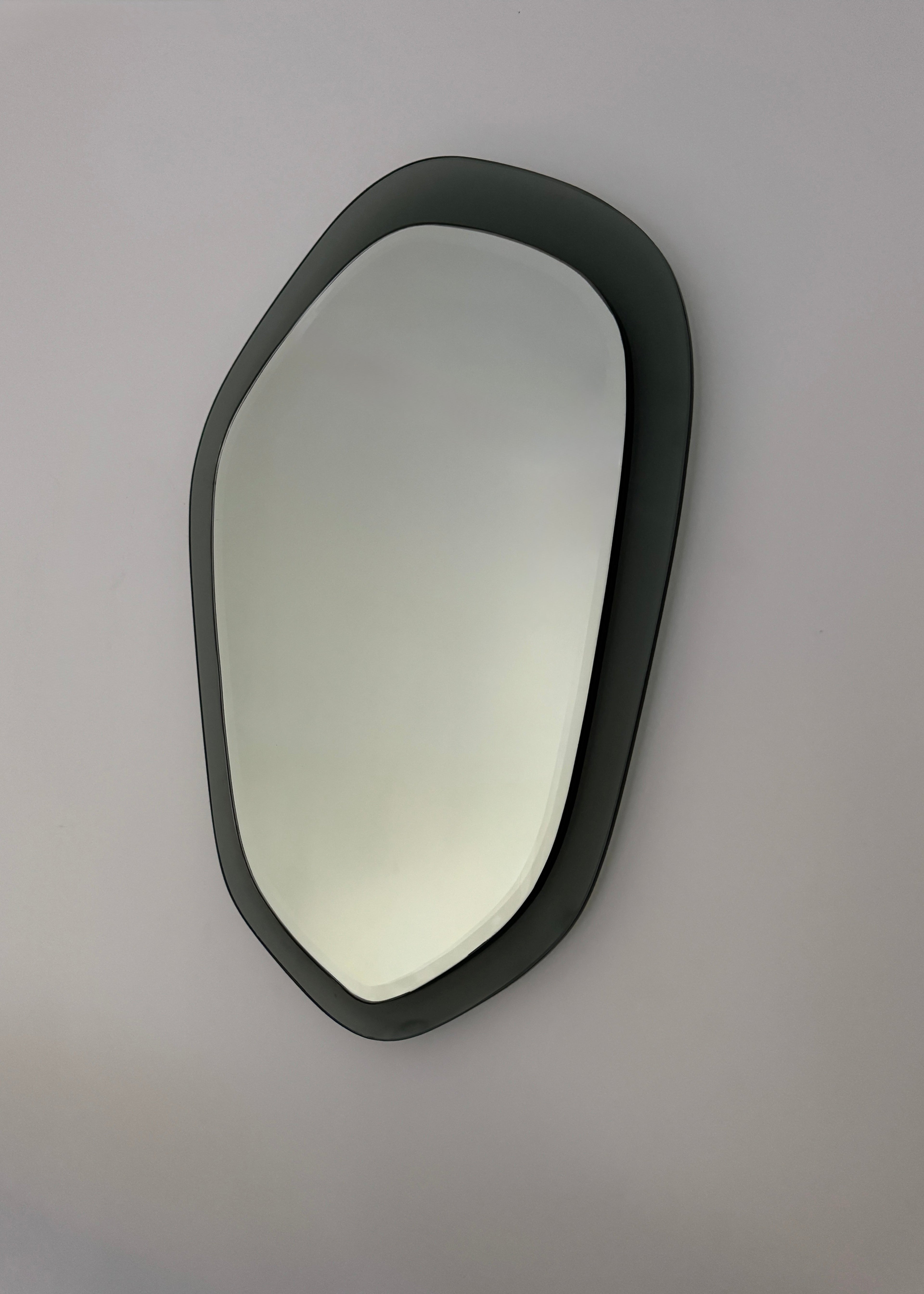 Smoked Perspex Shield Mirror, Italy, c.1970s