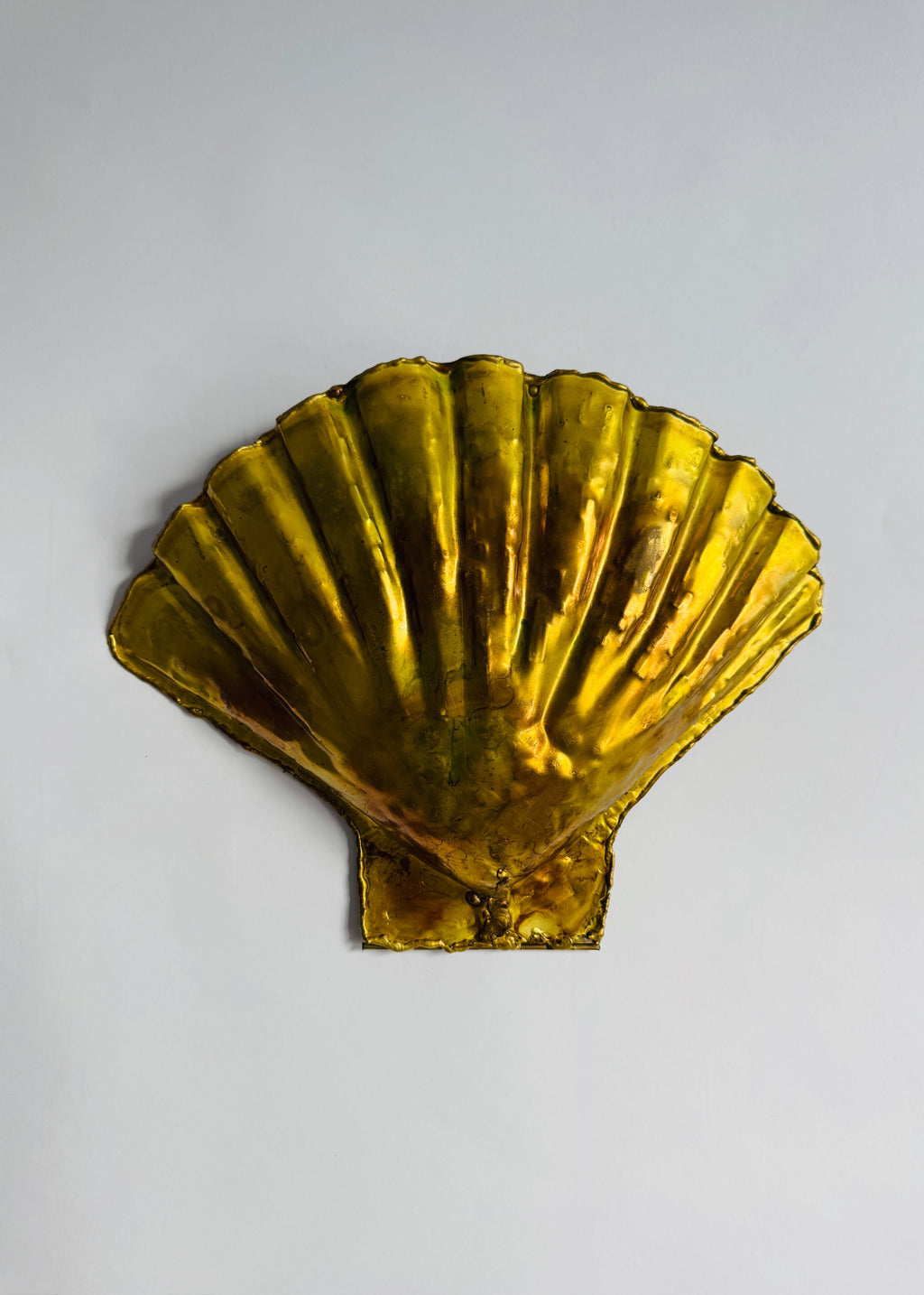 Gilded Brass Scallop Shell Wall Light, France, c.1930s