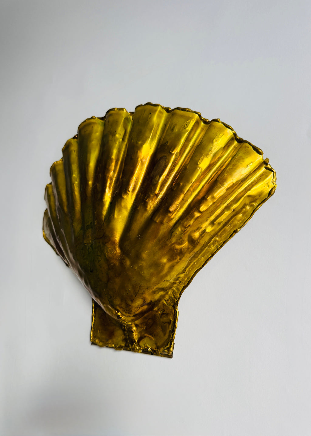 Gilded Brass Scallop Shell Wall Light, France, c.1930s
