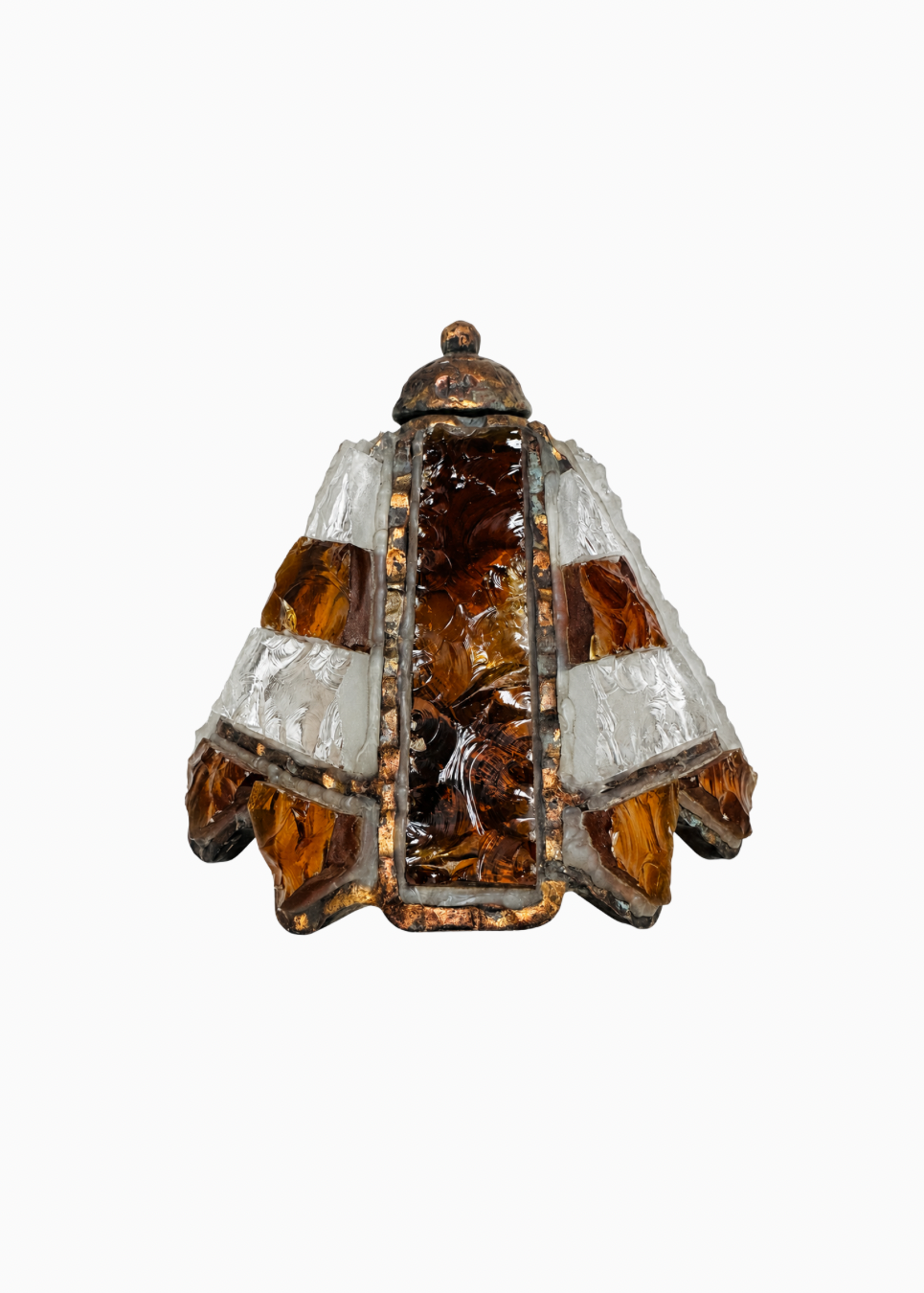 Poliarte Brutalist Murano Glass Wall Sconce by Albano Poli, Italy, c.1960s-1970s