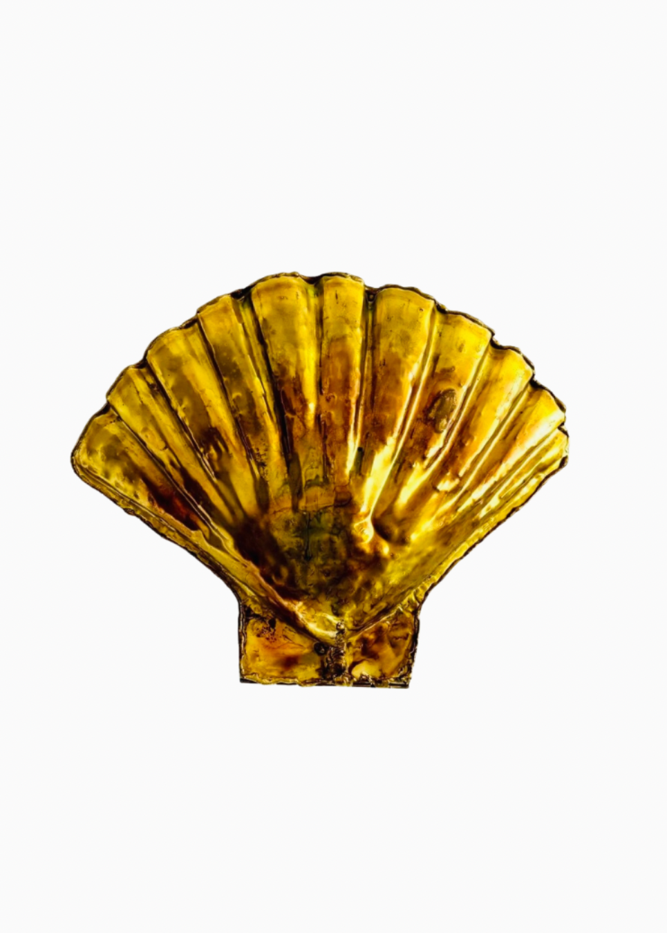 Gilded Brass Scallop Shell Wall Light, France, c.1930s