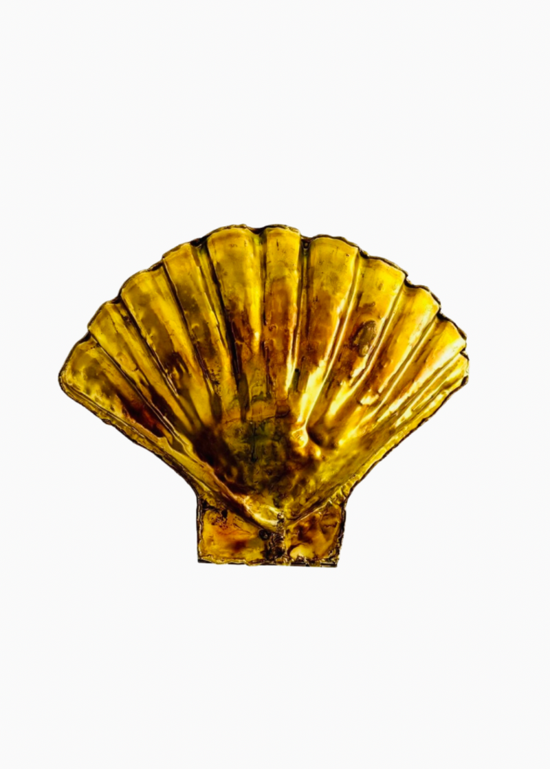 Gilded Brass Scallop Shell Wall Light, France, c.1930s