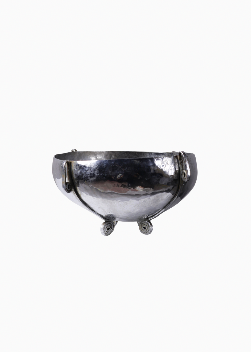 Arts & Crafts Hammered Silver-Plated Footed Bowl, England, c.1900