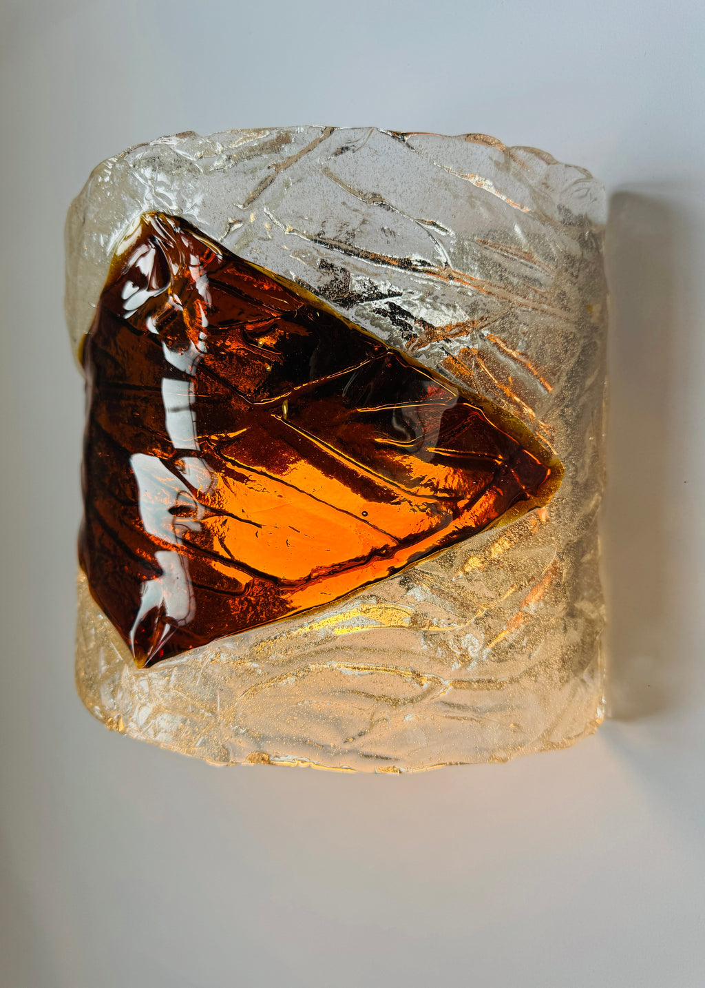 murano amber red sconce