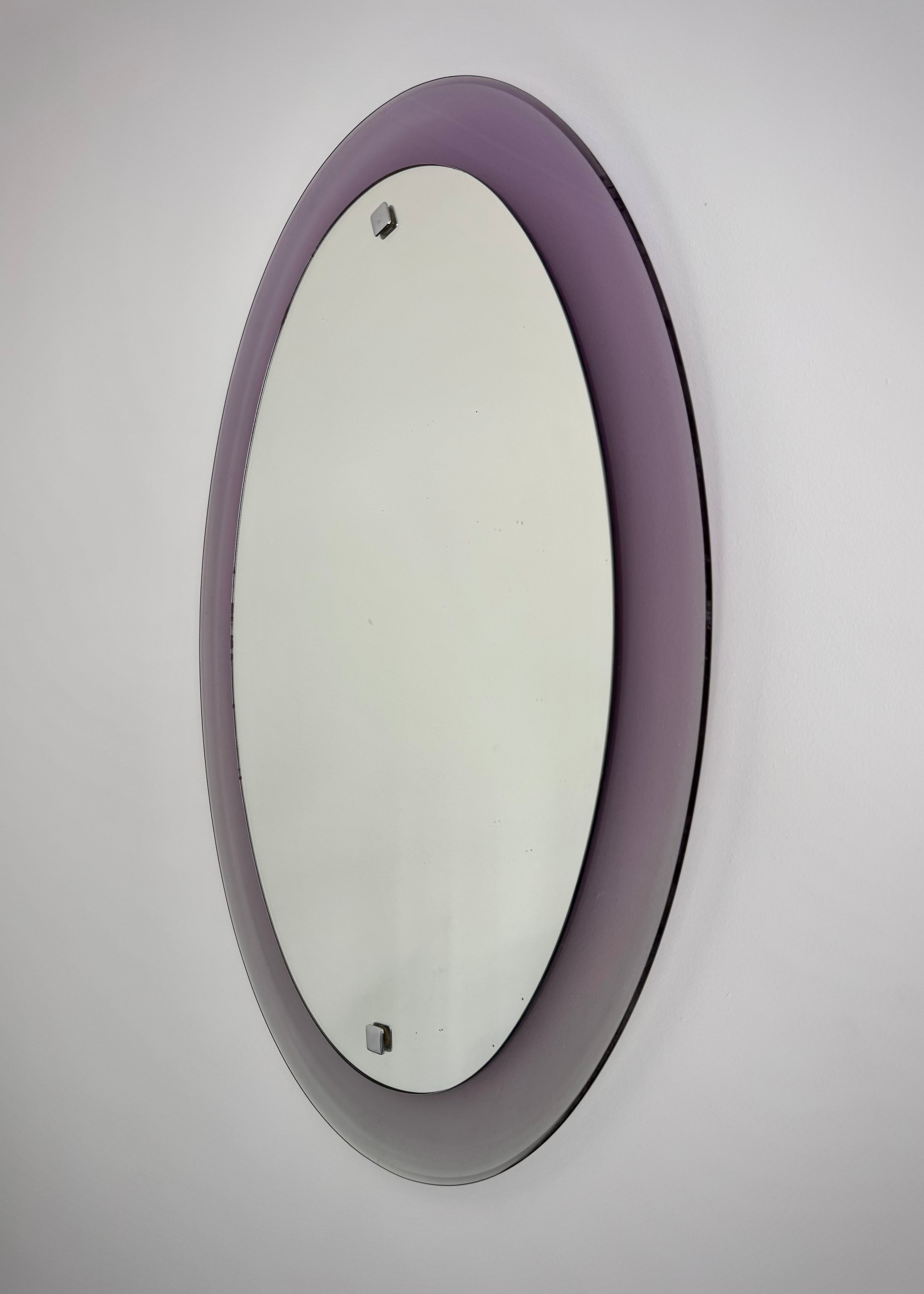 italian purple plexiglass vintage mirror