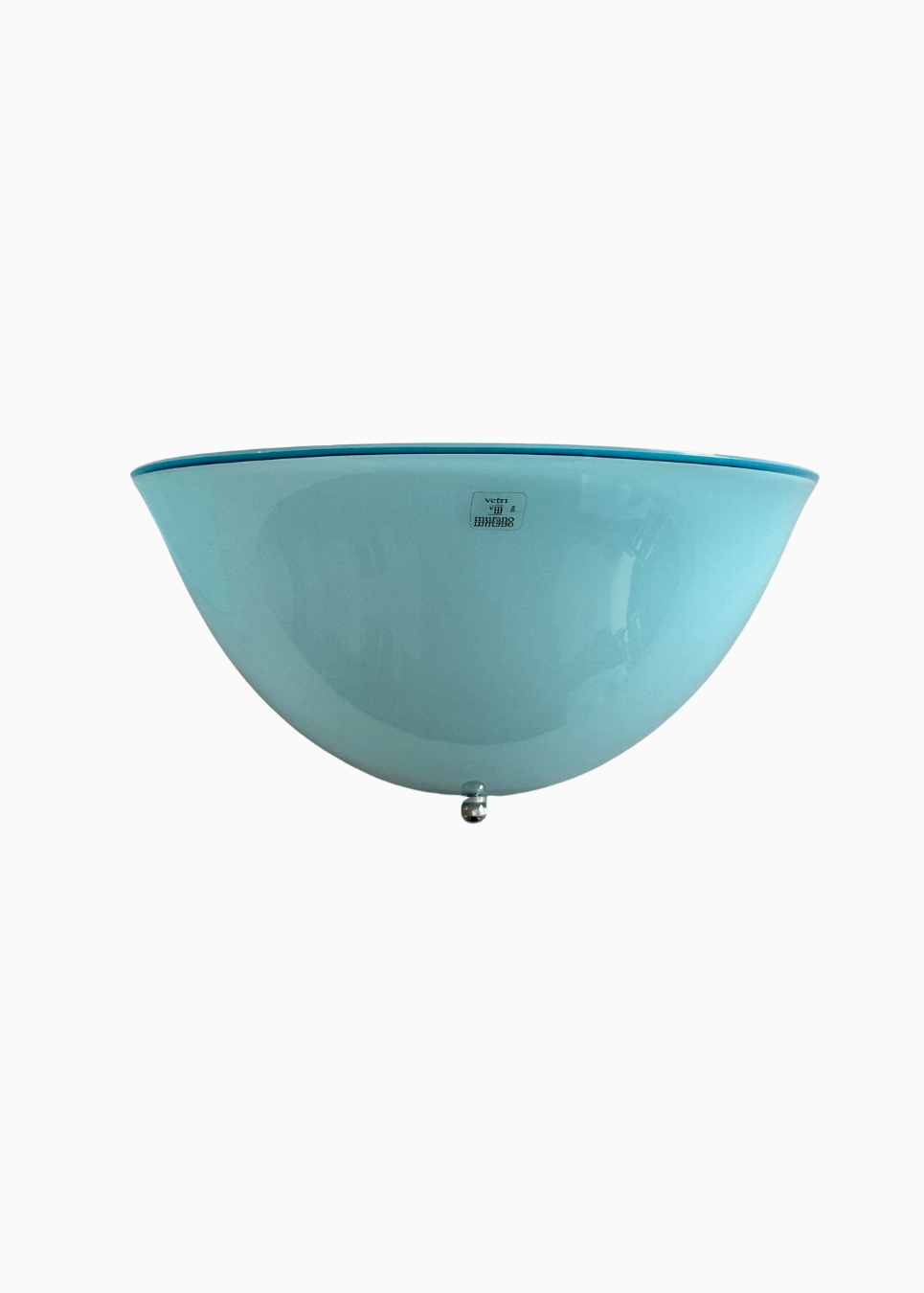 Pair of 1970s Italian Vetri di Murano pale aqua blue glass wall sconces attributed to Zonca.